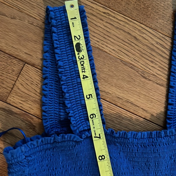 Old Navy Blue Sleeveless Smocked Sundress Medium Petite - Picture 7 of 16